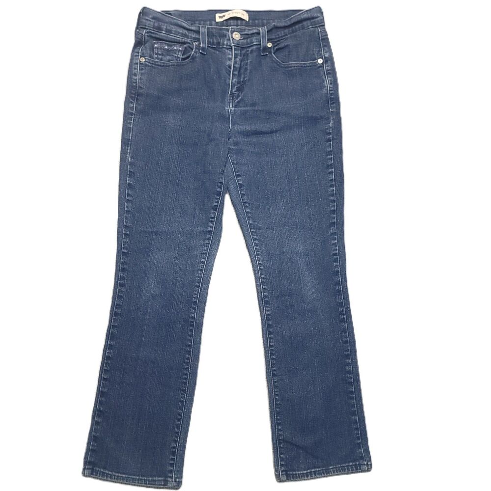 Levi's 505 Straight Leg Jeans Women's Size 6 Stretch Blue Denim Pants